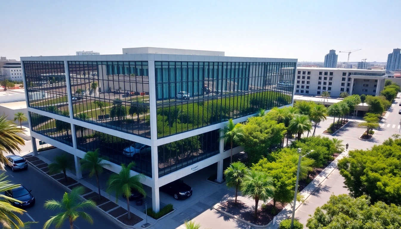 Showcase of call centers in Tijuana, Mexico with modern architecture and vibrant work atmosphere.