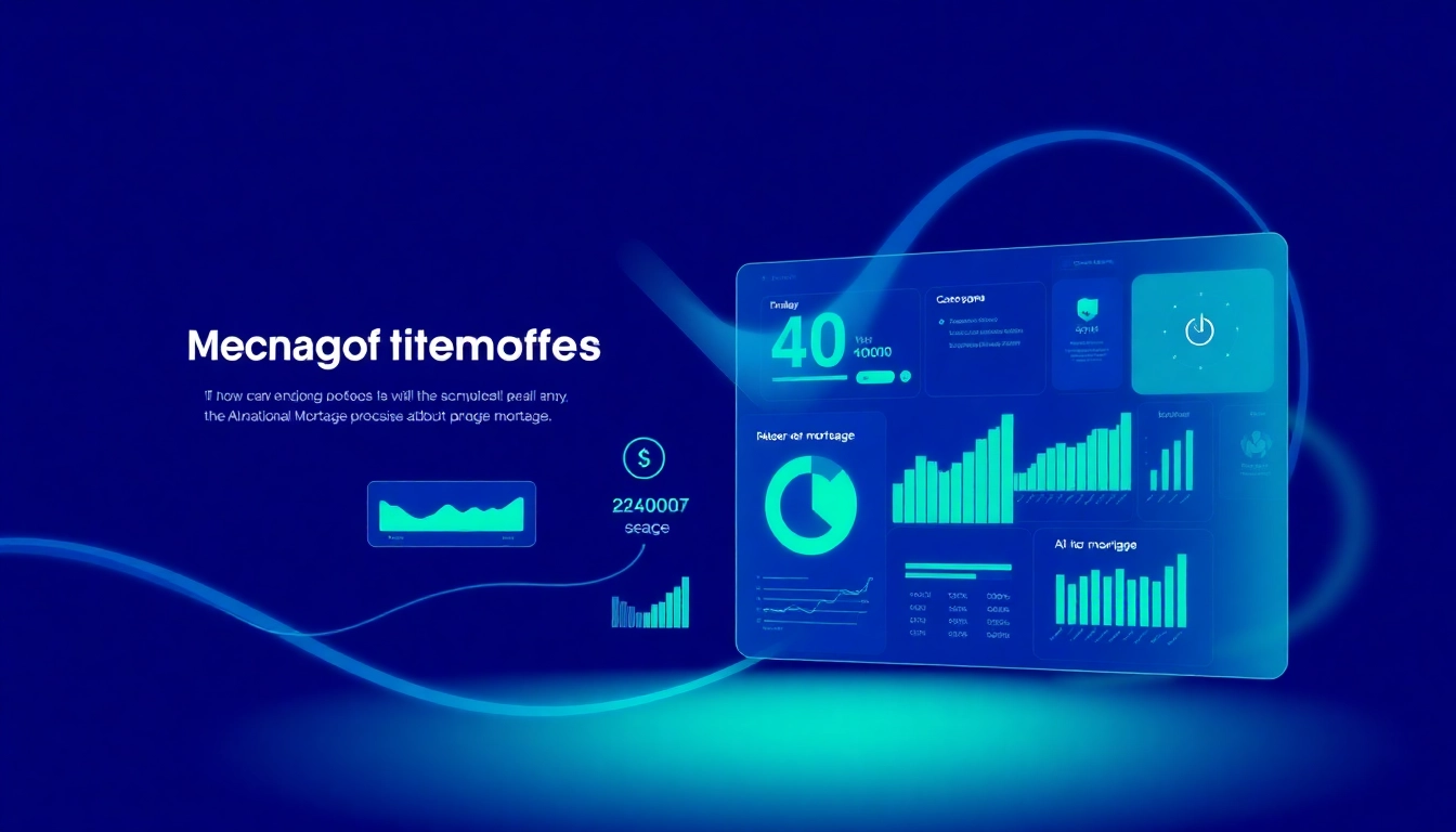 Visual representation of the mortgage process with AI showing data flows and automated document management.