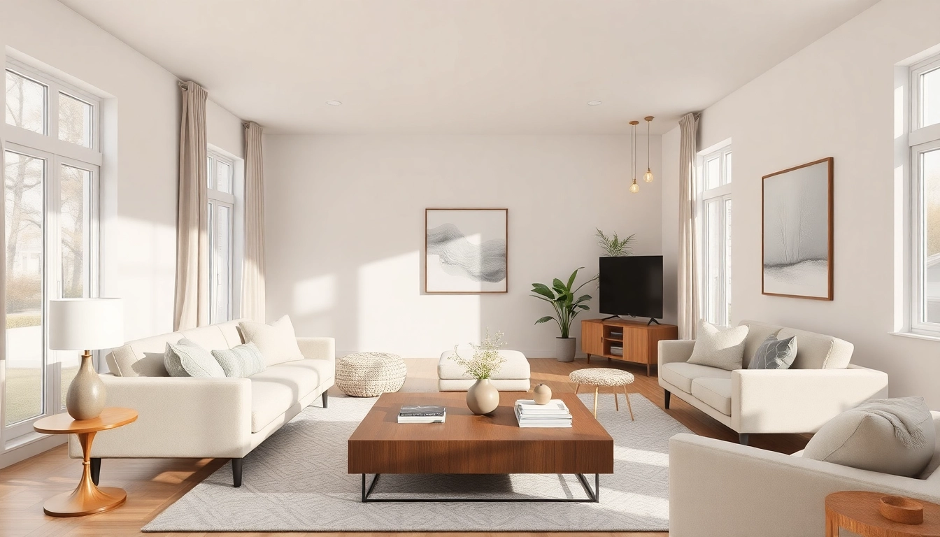 Transform your entire interior with a warm living room featuring natural lighting and modern decor elements.