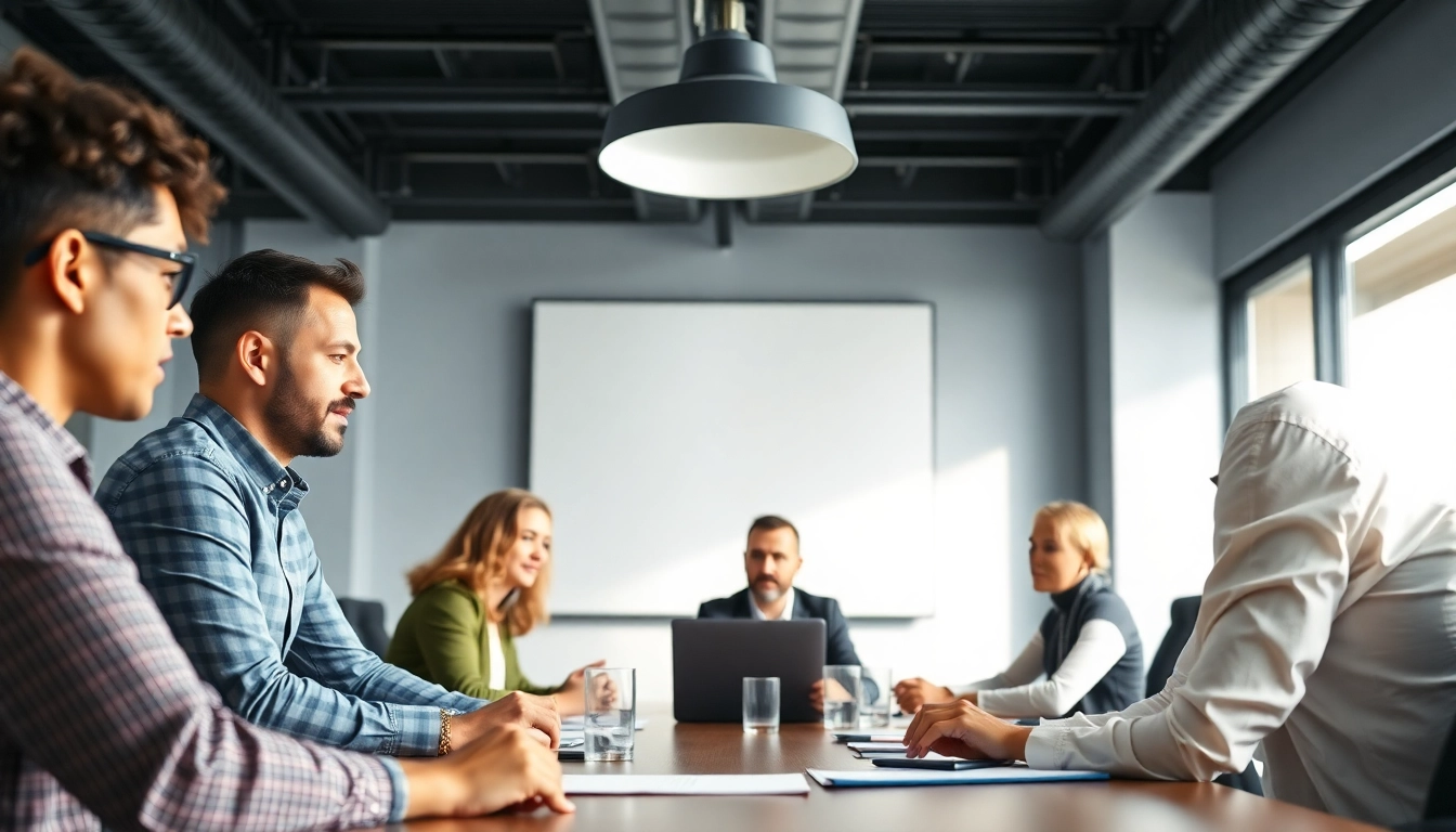 Discussing employer of record services in a diverse team meeting environment.