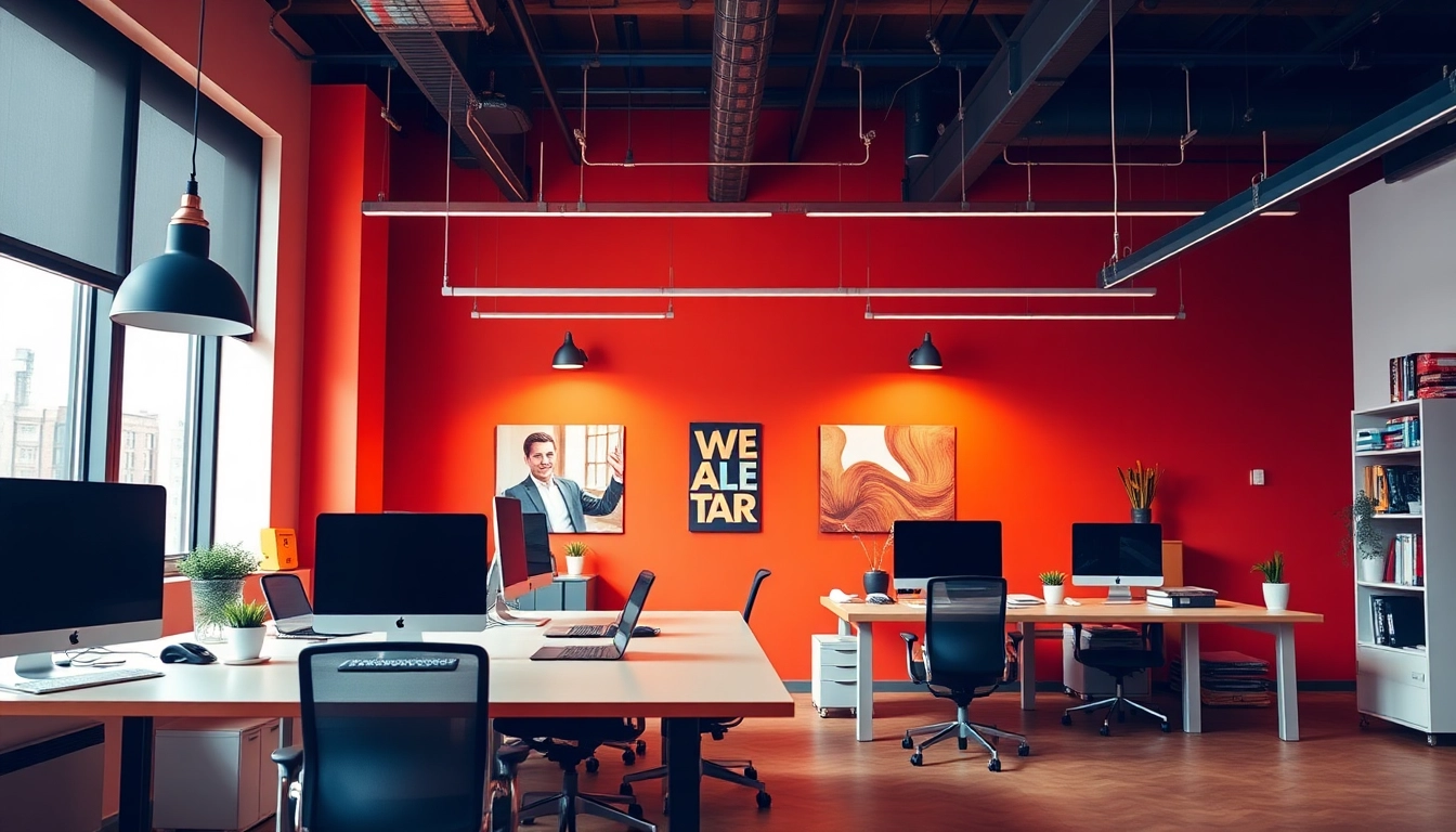 Engaging workspace illustrating website design Manchester with a bright and modern aesthetic.