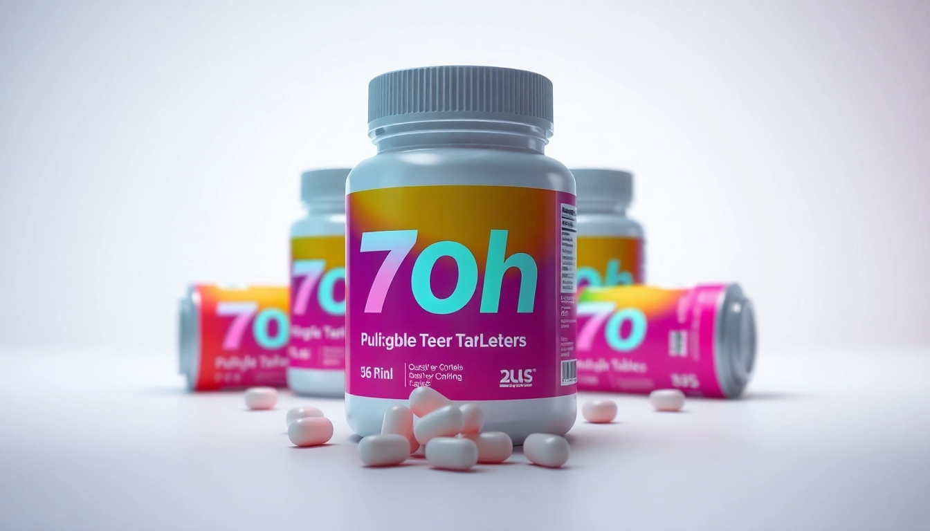 Showcasing Bulk 7oh tablets with vibrant packaging, highlighting quality and appeal.