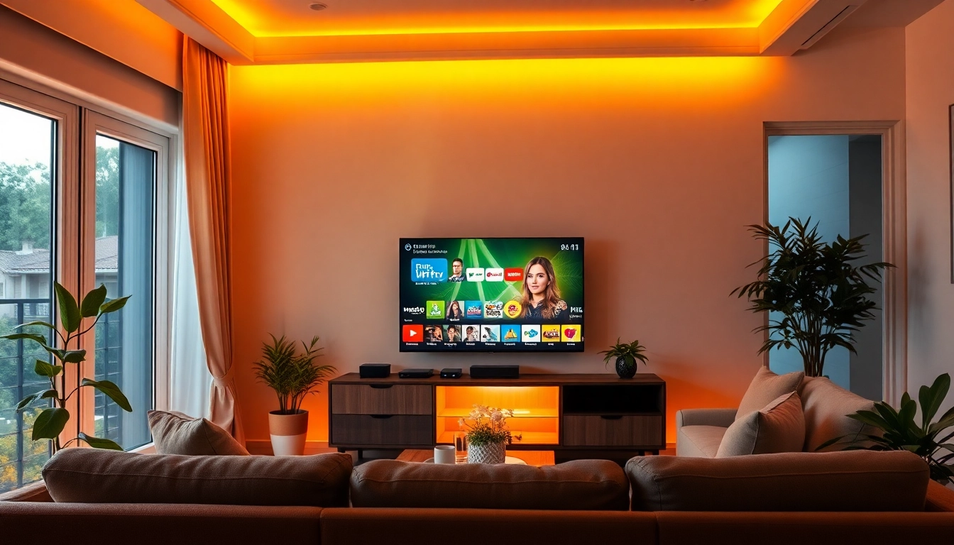 Experience a free iptv trial and enjoy premium channels in your cozy living room setup.