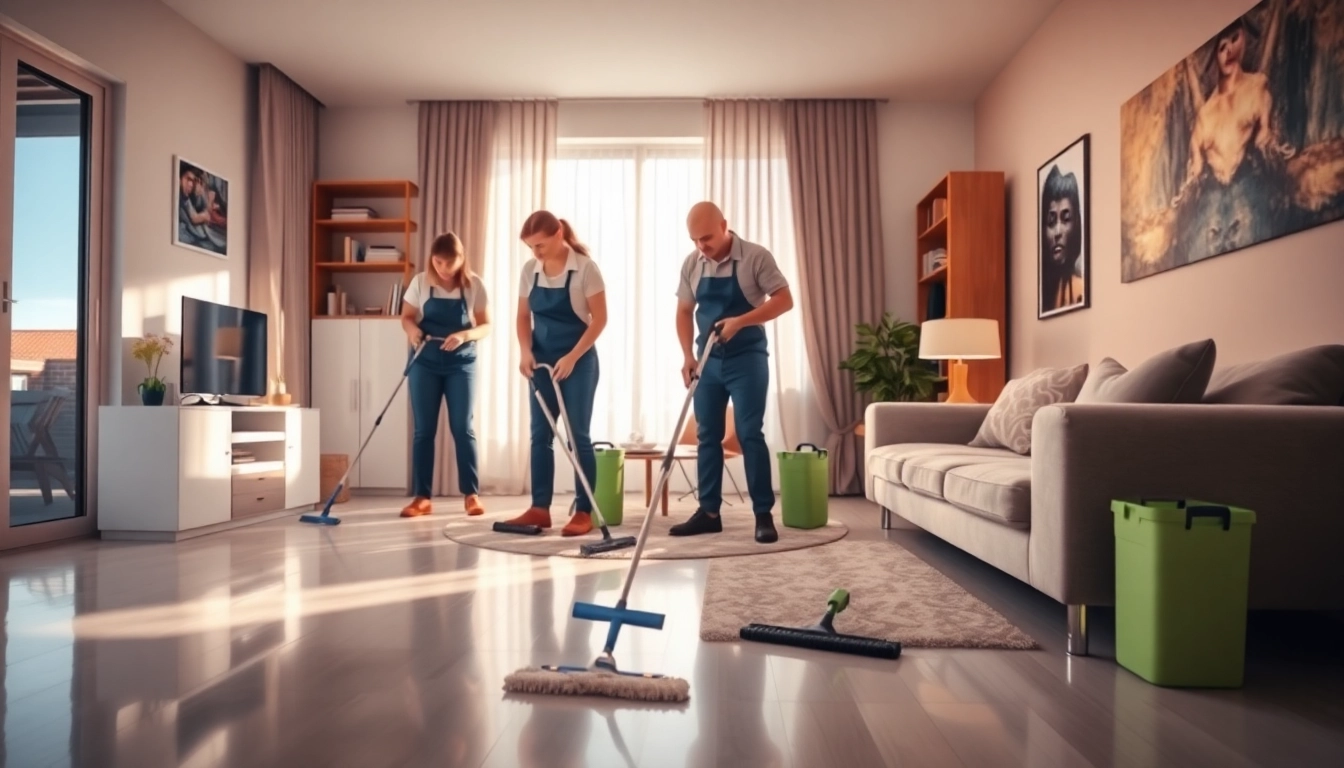 Bond cleaning Brisbane team meticulously cleaning a spacious apartment.