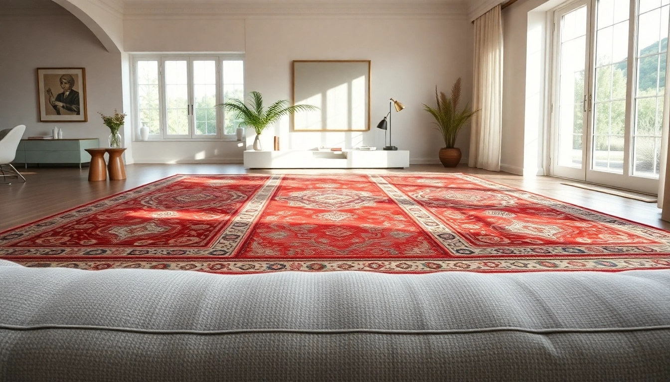 Admiring intricate Zemmour Vintage rugs in a stylish, sunlit living room.