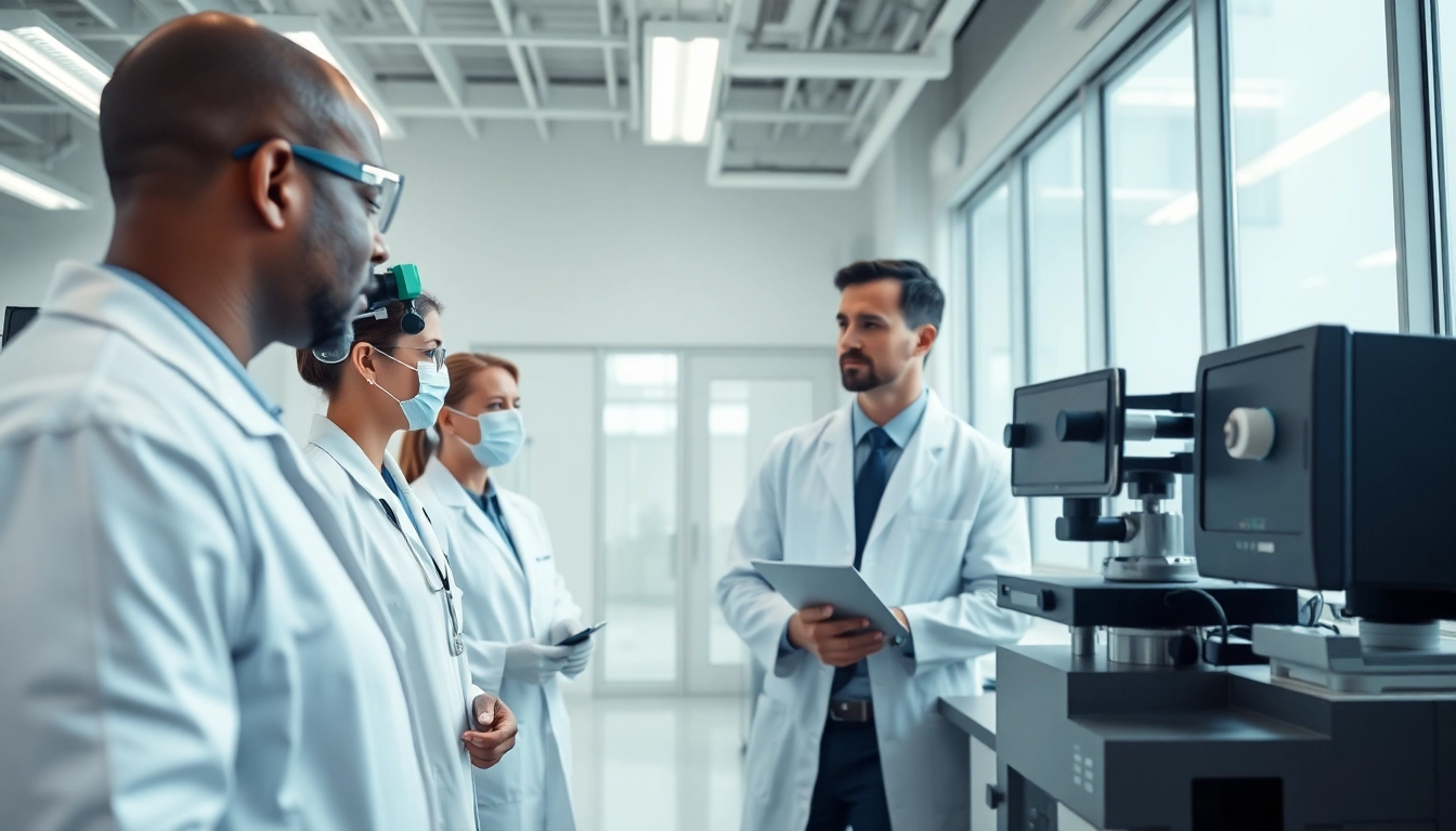 Conducting a drug impairment test in a professional laboratory setting with advanced equipment.