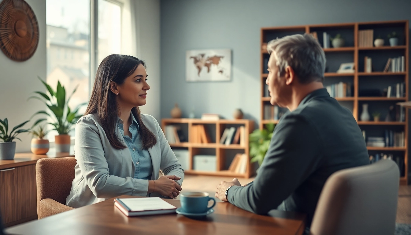 Engaging professional therapist providing Level 4 counselling answers in a calm office.