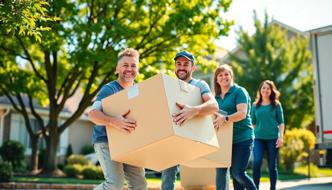 Movers providing cheap movers services while lifting boxes during a residential relocation