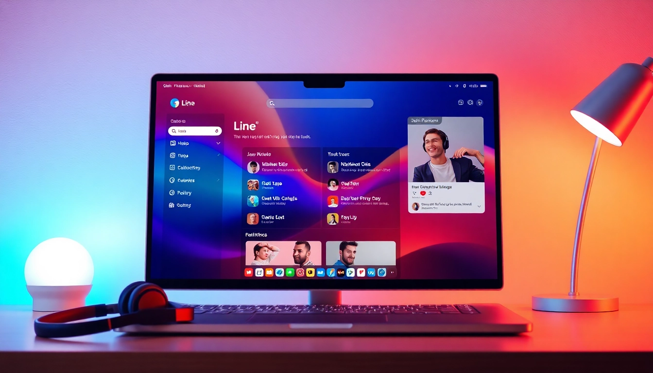 Showcase how to download line下載電腦版 with a vibrant desktop interface and engaging app features.