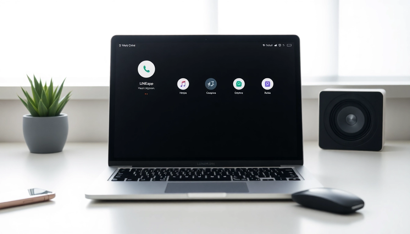 Download LINE電腦版官方下載 on a sleek laptop for easy messaging.