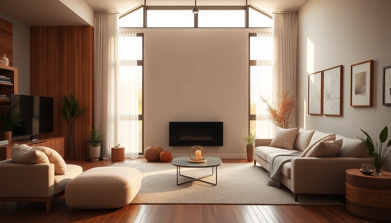 Heizpaneele im modernen Wohnzimmer strahlen Wärme und Eleganz aus, ideal für Ihr Zuhause.