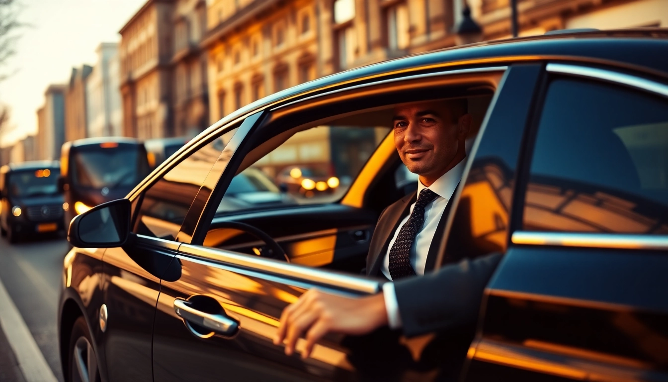 Private chauffeur London welcoming passengers in a luxurious car.