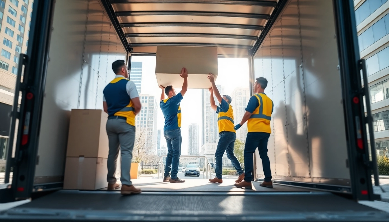 Movers Calgary team efficiently assisting with a residential move in the urban setting.
